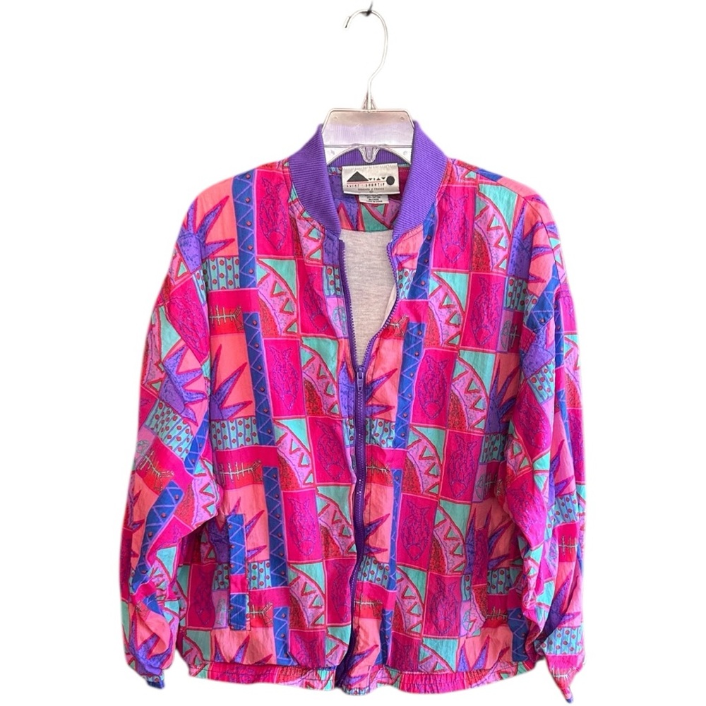 Aviat Sportif vintage Nylon colorful windbreaker Poly Cotton lining Size XL